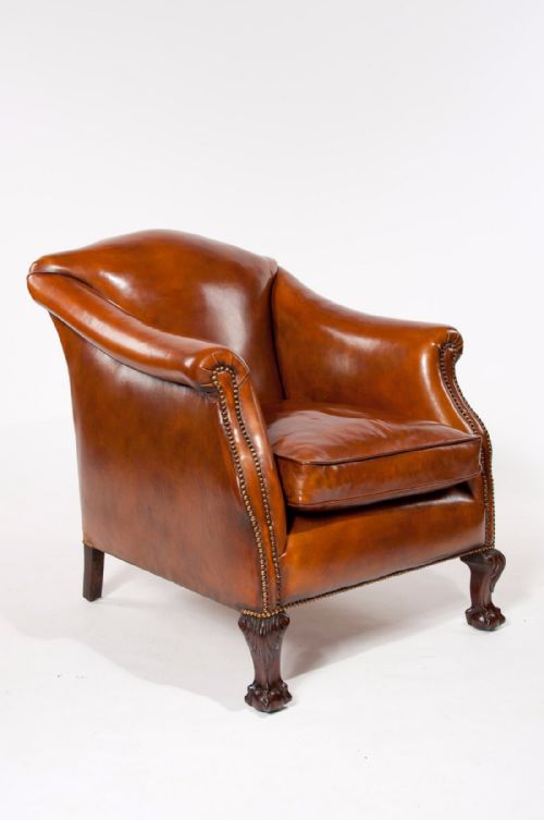 fig 10. Stunning Pair of Antique Leather Armchairs