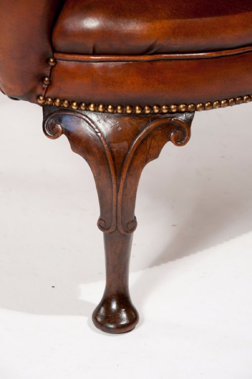 fig 2. Superb Quality 19th C Antique Leather Wing Chair