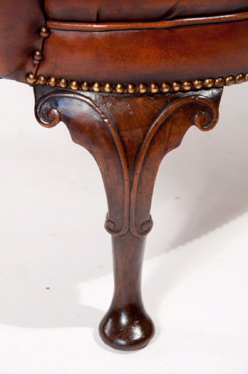 fig 7. Superb Quality 19th C Antique Leather Wing Chair