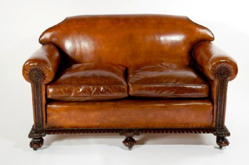 fig 3. MAGNIFICENT VICTORIAN LEATHER SOFA AND CHAIRS 3 PIECE SUITE