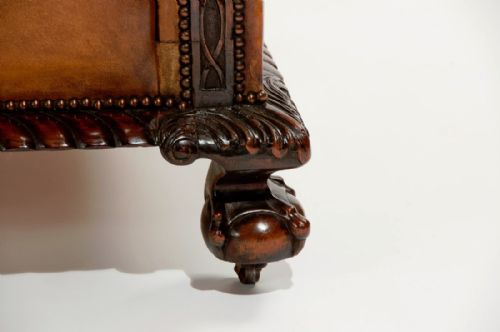 fig 7. MAGNIFICENT VICTORIAN LEATHER SOFA AND CHAIRS 3 PIECE SUITE