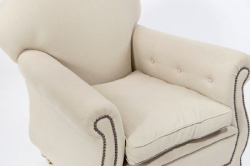fig 6. Pair of Victorian Linen Upholstered Club Armchairs