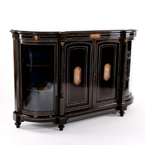 Extremely Fine Ebonised Four Door Credenza
