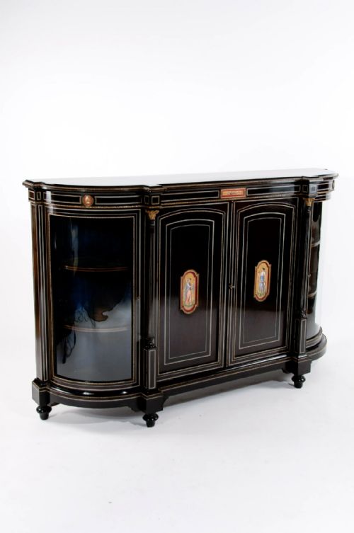 fig 1. Extremely Fine Ebonised Four Door Credenza