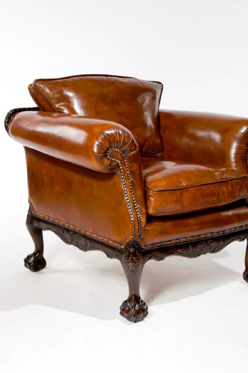 fig 5. A Wonderful Pair of Antique Leather Armchairs