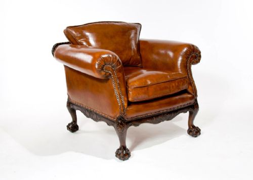 fig 6. A Wonderful Pair of Antique Leather Armchairs