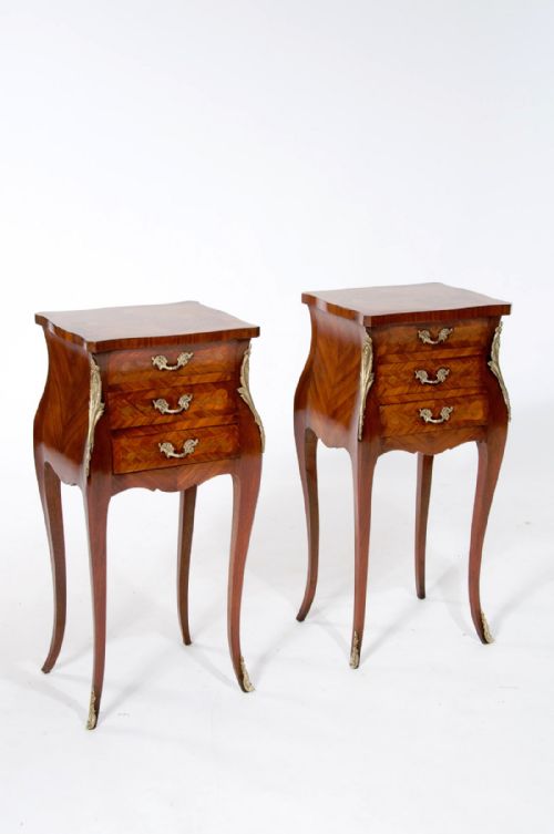 Stunning Pair of Antique Shaped Bedside Chests