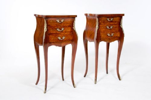 fig 1. Stunning Pair of Antique Shaped Bedside Chests