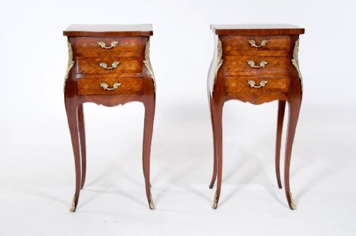 fig 2. Stunning Pair of Antique Shaped Bedside Chests