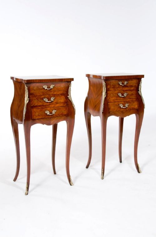fig 4. Stunning Pair of Antique Shaped Bedside Chests