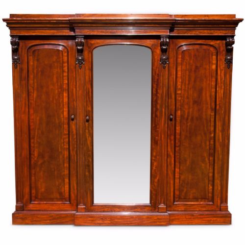 fig 1. Fine Quality Victorian Mahogany Breakfront Wardrobe