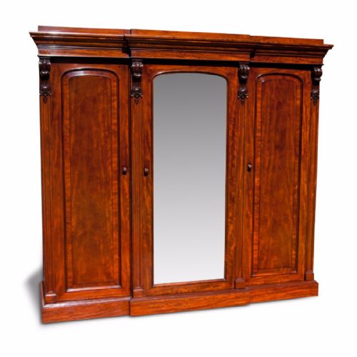 fig 5. Fine Quality Victorian Mahogany Breakfront Wardrobe