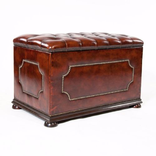 fig 4. Antique Leather Upholstered Ottoman C1900