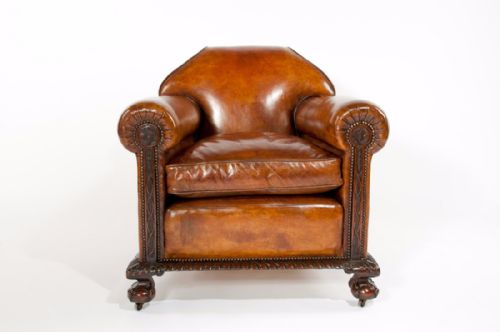 fig 1. A Exceptional Pair of Victorian Leather Armchairs