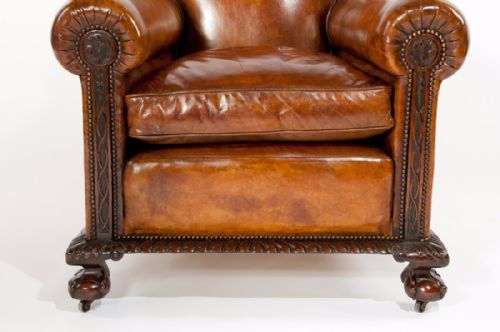 fig 3. A Exceptional Pair of Victorian Leather Armchairs