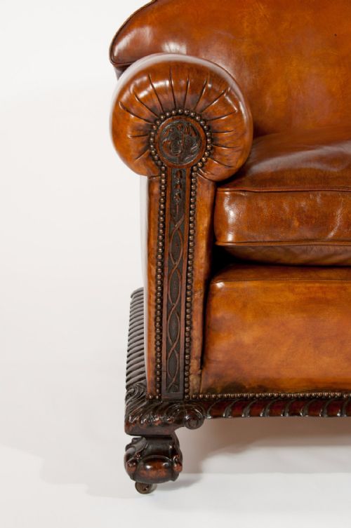 fig 2. Fine Quality Victorian Leather Couch Sofa