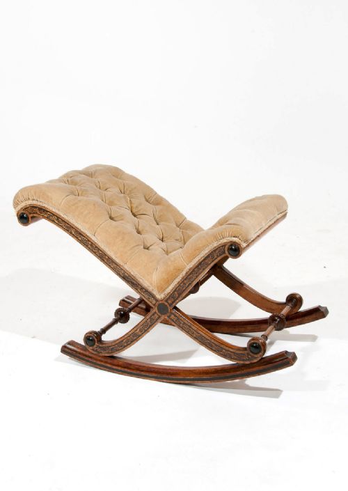 Fine Antique Rocking Gout Stool