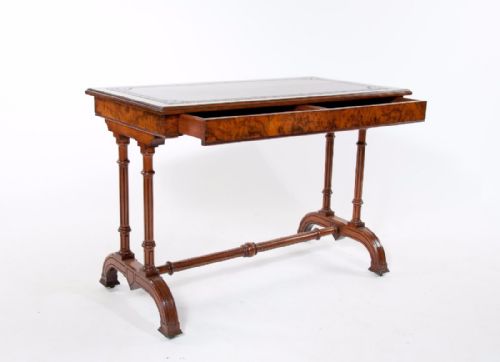 fig 7. Fine 19th Century Gillows Burr Walnut Writing Table