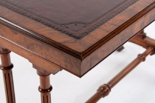 fig 9. Fine 19th Century Gillows Burr Walnut Writing Table