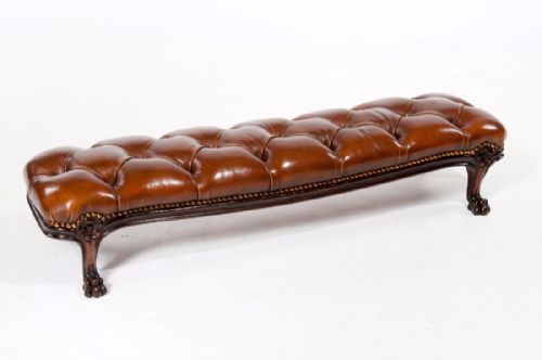 William IV Rosewood Leathered Footstool
