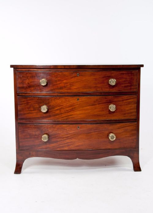George III Mahogany Bow Chest of Drawers