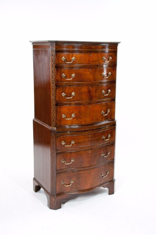 fig 1. Quality Serpentine Mahogany Chest On Chest