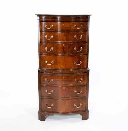fig 2. Quality Serpentine Mahogany Chest On Chest