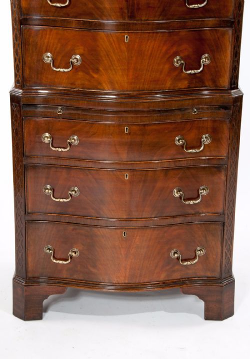 fig 4. Quality Serpentine Mahogany Chest On Chest