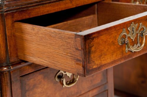 fig 7. Superb Antique Burr Walnut Pedestal Desk