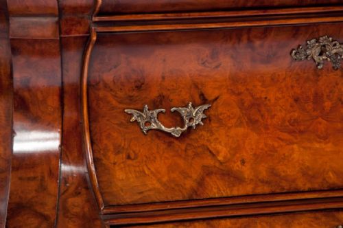 fig 7. A Quality Burr Walnut Bombay Display Cabinet