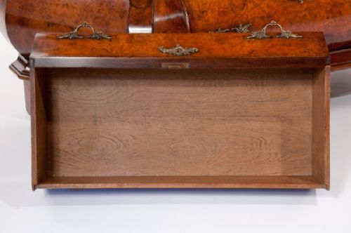 fig 9. A Quality Burr Walnut Bombay Display Cabinet