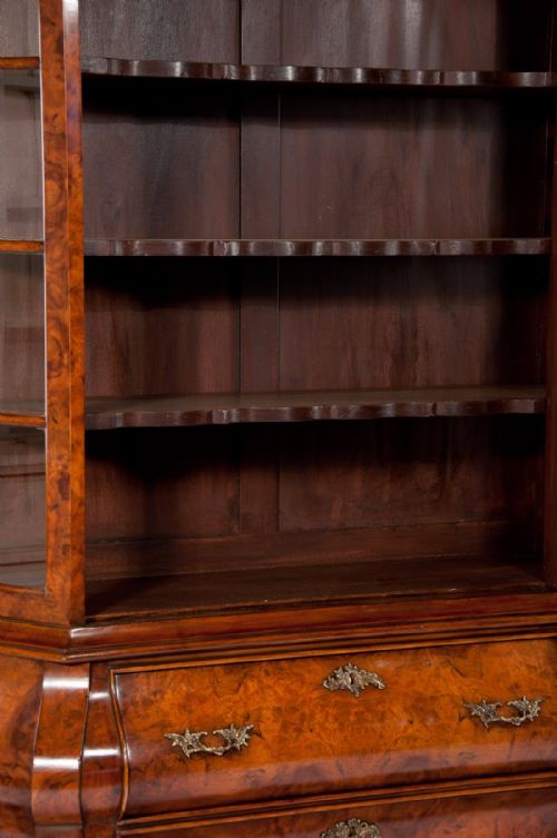 fig 10. A Quality Burr Walnut Bombay Display Cabinet