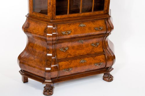 fig 3. A Quality Burr Walnut Bombay Display Cabinet