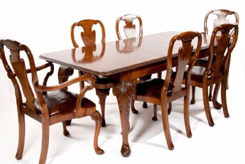 fig 4. A Quality Walnut Dining Table and 8 Chair Set