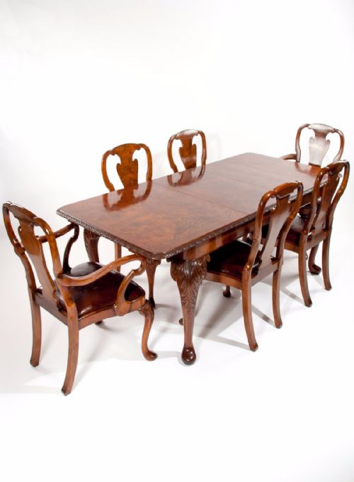 fig 6. A Quality Burr Walnut Extending Dining Table