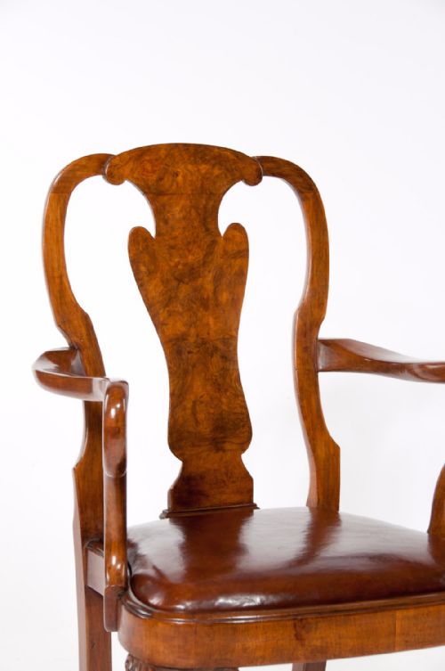fig 4. Fine Set of 8 Burr Walnut QA Dining Chairs