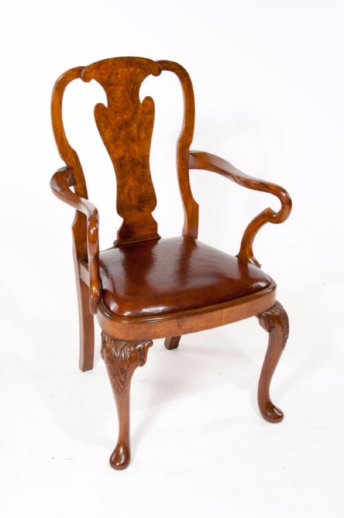 fig 6. Fine Set of 8 Burr Walnut QA Dining Chairs