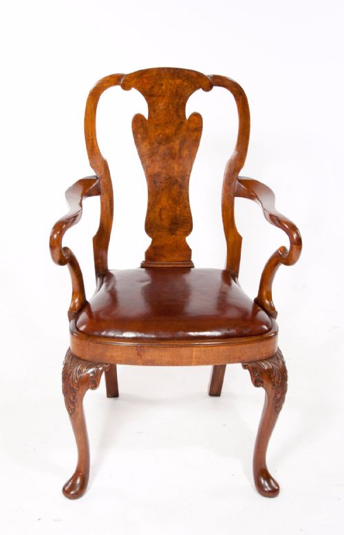 fig 7. Fine Set of 8 Burr Walnut QA Dining Chairs