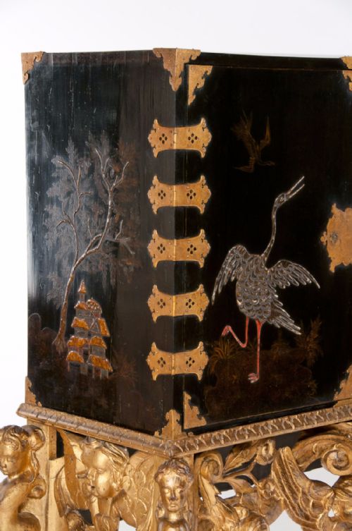 fig 2. Magnificent 17th Century Japanned Collectors Cabinet On Stand