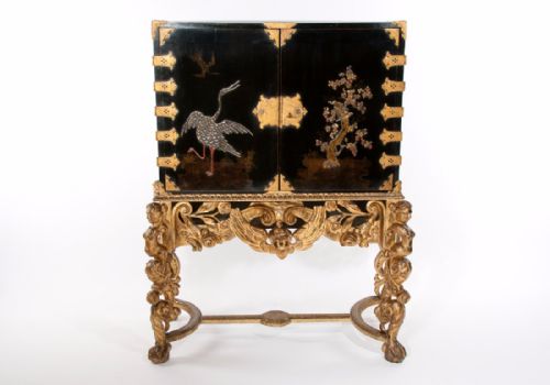 fig 5. Magnificent 17th Century Japanned Collectors Cabinet On Stand