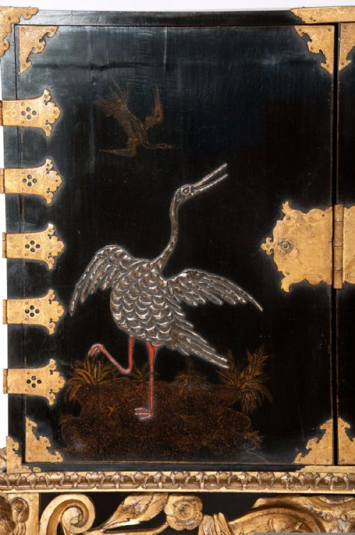 fig 8. Magnificent 17th Century Japanned Collectors Cabinet On Stand
