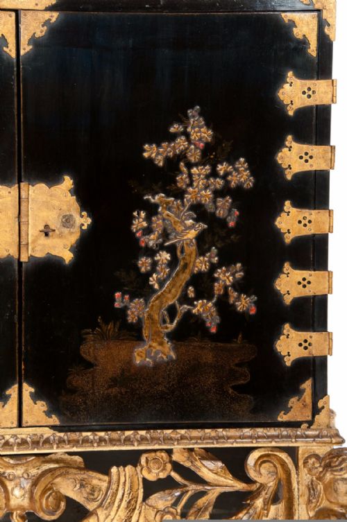 fig 9. Magnificent 17th Century Japanned Collectors Cabinet On Stand