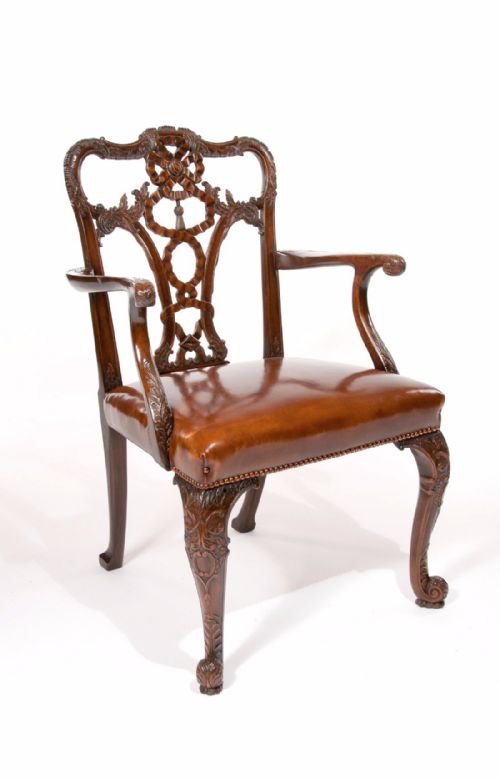 	
An Extremely Well Carved 19th Century Desk Chair
