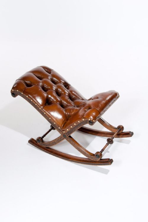 	
Fine Antique Rocking Gout Stool
