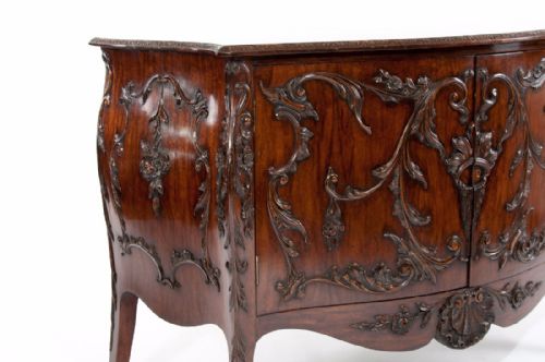 fig 1. EXQUISITE 19TH CENTURY CARVED BOMBE CABINET