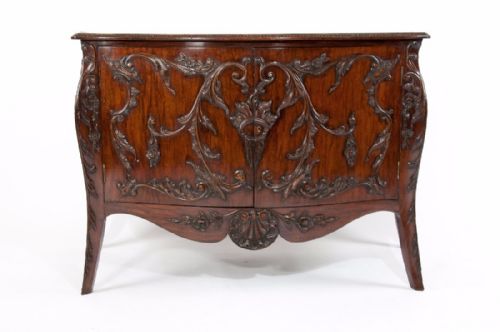 fig 4. EXQUISITE 19TH CENTURY CARVED BOMBE CABINET