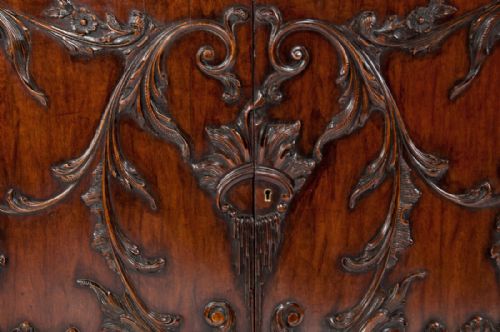 fig 7. EXQUISITE 19TH CENTURY CARVED BOMBE CABINET