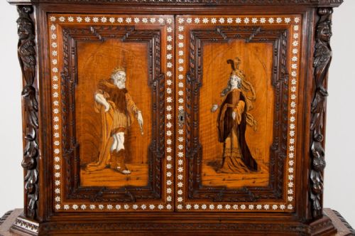 fig 2. An Exceptional Italian Walnut Inlaid Cabinet