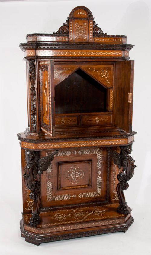 fig 4. An Exceptional Italian Walnut Inlaid Cabinet