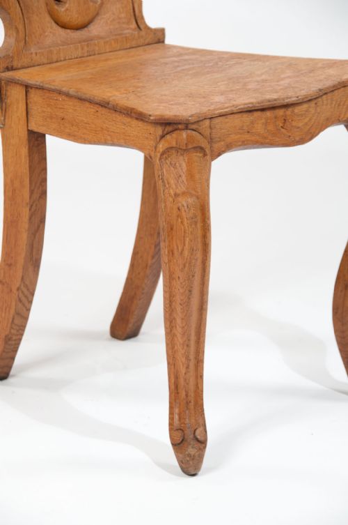 fig 3. A pair of Victorian Oak Hall Chairs